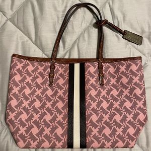 🤠 Juicy Couture Scottie dog printed pink and brown mini tote shoulder bag